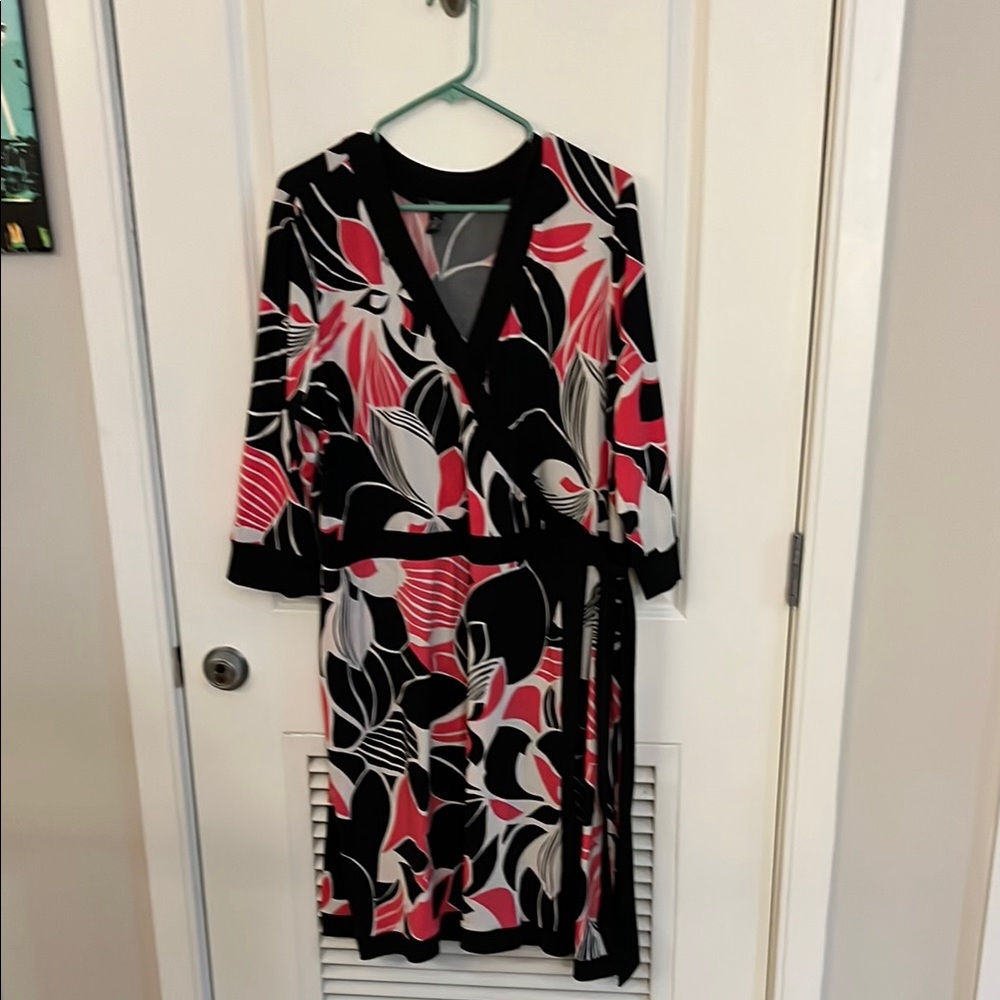 Stylish Black and Pink Wrap Dress